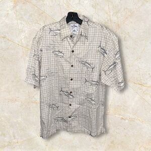 Guy Harvey Shirt Mens Med‎ Short Sleeve Bluewater by Aftco Fishing Tuna Relax